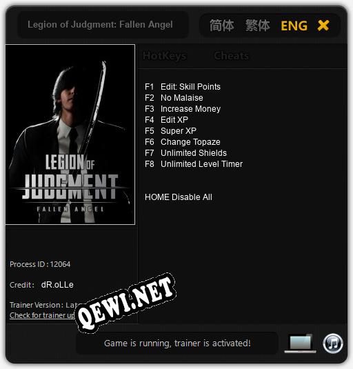 Legion of Judgment: Fallen Angel: ТРЕЙНЕР И ЧИТЫ (V1.0.53)