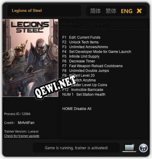Legions of Steel: ТРЕЙНЕР И ЧИТЫ (V1.0.91)