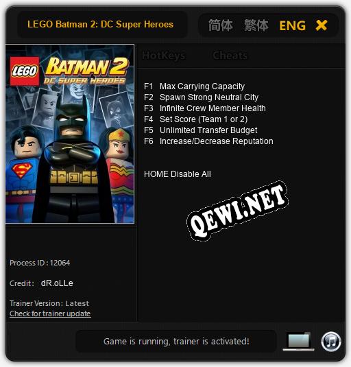 Трейнер для LEGO Batman 2: DC Super Heroes [v1.0.9]