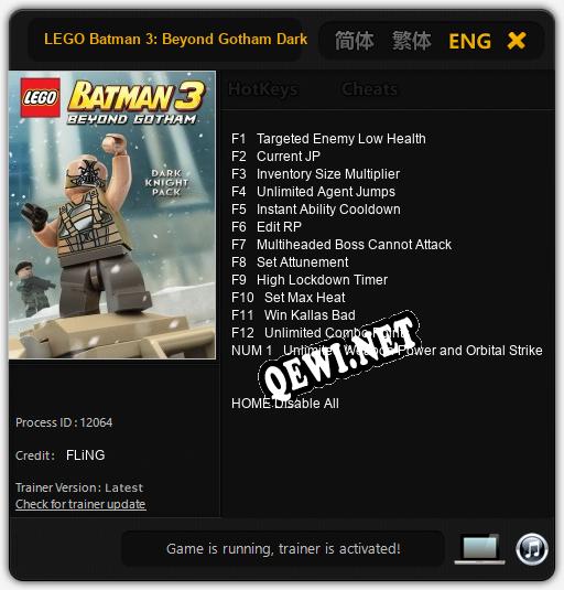 LEGO Batman 3: Beyond Gotham Dark Knight: ТРЕЙНЕР И ЧИТЫ (V1.0.50)