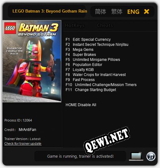 LEGO Batman 3: Beyond Gotham Rainbow Batman: ТРЕЙНЕР И ЧИТЫ (V1.0.40)