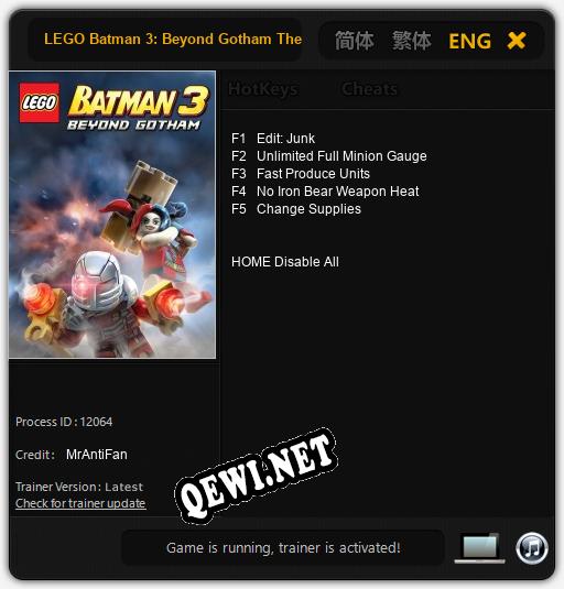 LEGO Batman 3: Beyond Gotham The Squad: ТРЕЙНЕР И ЧИТЫ (V1.0.63)