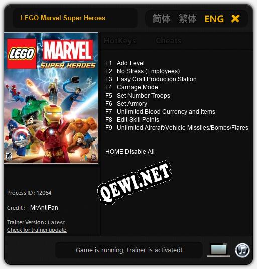 LEGO Marvel Super Heroes: Трейнер +9 [v1.5]