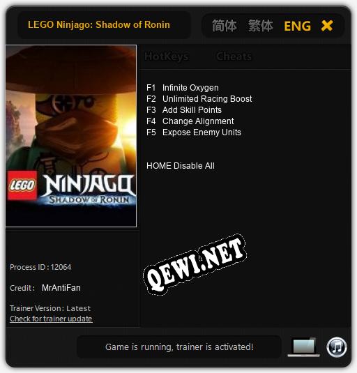 LEGO Ninjago: Shadow of Ronin: Читы, Трейнер +5 [MrAntiFan]