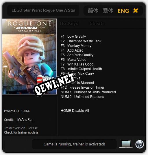 LEGO Star Wars: Rogue One A Star Wars Story: ТРЕЙНЕР И ЧИТЫ (V1.0.37)