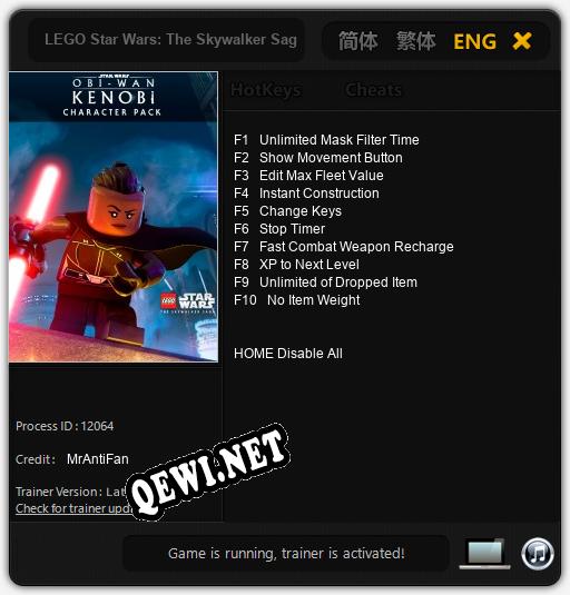 Трейнер для LEGO Star Wars: The Skywalker Saga Obi-Wan Kenobi [v1.0.9]