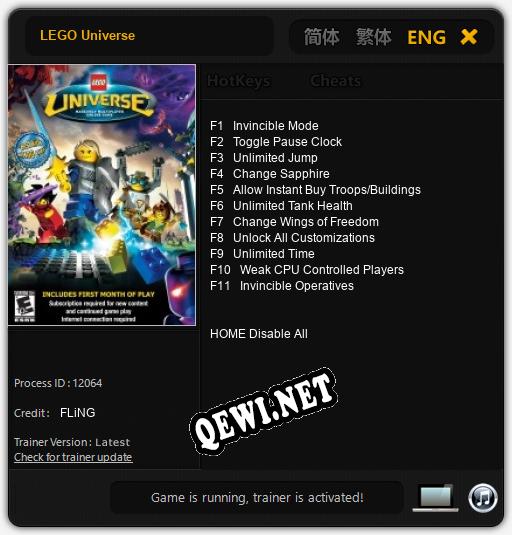 LEGO Universe: Трейнер +11 [v1.8]