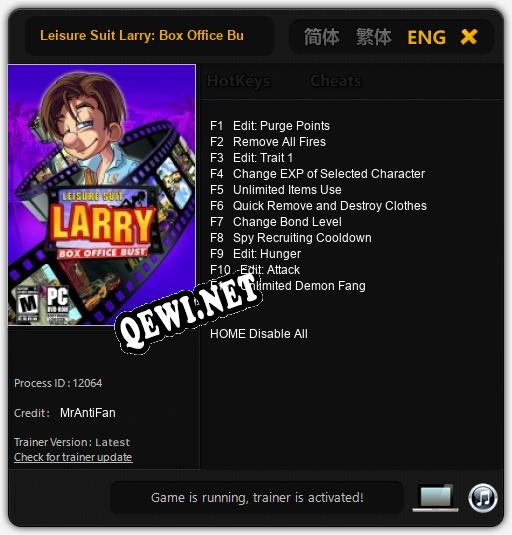 Leisure Suit Larry: Box Office Bust: Трейнер +11 [v1.4]