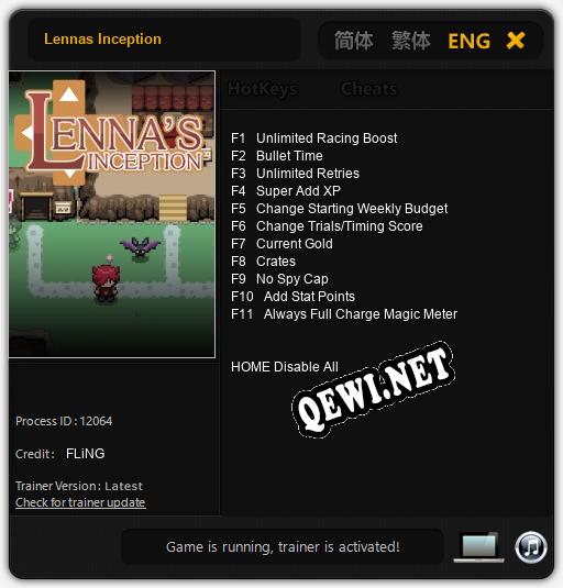 Трейнер для Lennas Inception [v1.0.9]
