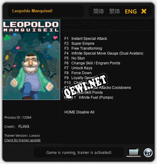 Leopoldo Manquiseil: Читы, Трейнер +13 [FLiNG]