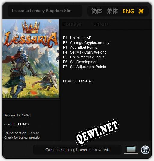 Lessaria: Fantasy Kingdom Sim: Трейнер +7 [v1.1]