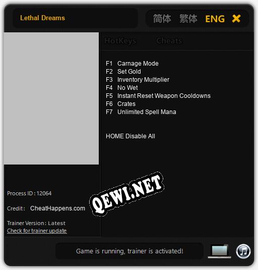 Lethal Dreams: Читы, Трейнер +7 [CheatHappens.com]