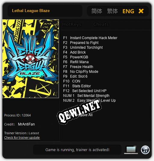 Lethal League Blaze: Трейнер +14 [v1.5]