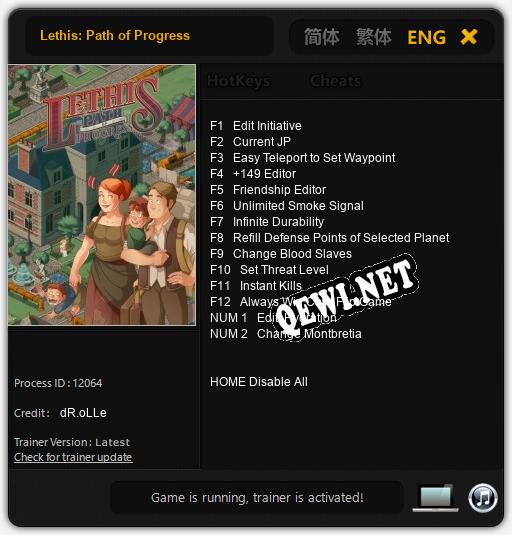Трейнер для Lethis: Path of Progress [v1.0.3]