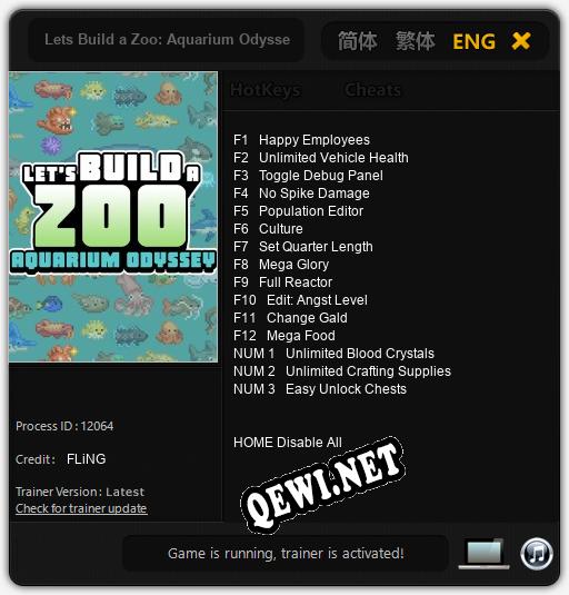 Lets Build a Zoo: Aquarium Odyssey: ТРЕЙНЕР И ЧИТЫ (V1.0.71)