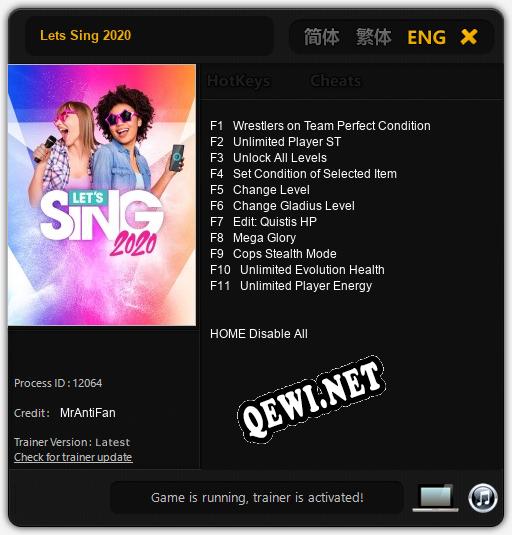 Lets Sing 2020: ТРЕЙНЕР И ЧИТЫ (V1.0.87)