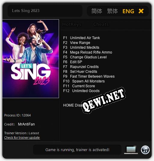 Lets Sing 2023: Трейнер +12 [v1.9]