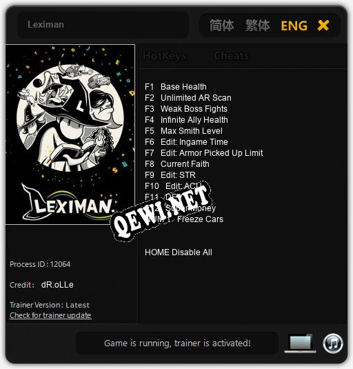 Leximan: Трейнер +13 [v1.1]