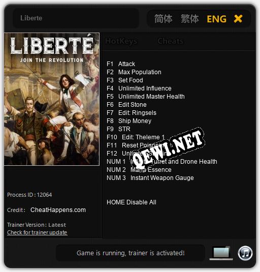 Liberte: Трейнер +15 [v1.1]
