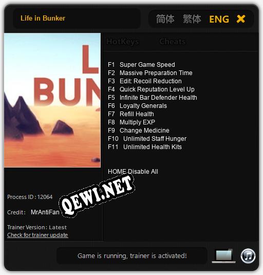 Life in Bunker: Читы, Трейнер +11 [MrAntiFan]