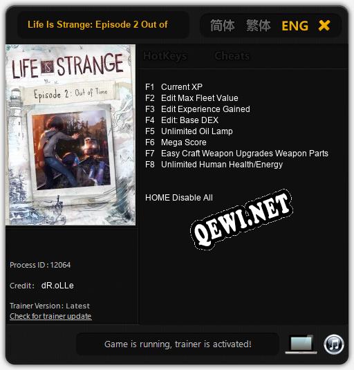 Life Is Strange: Episode 2 Out of Time: Читы, Трейнер +8 [dR.oLLe]