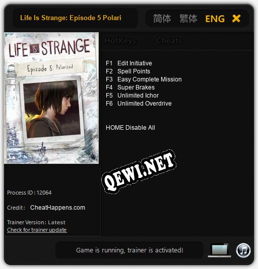 Трейнер для Life Is Strange: Episode 5 Polarized [v1.0.6]