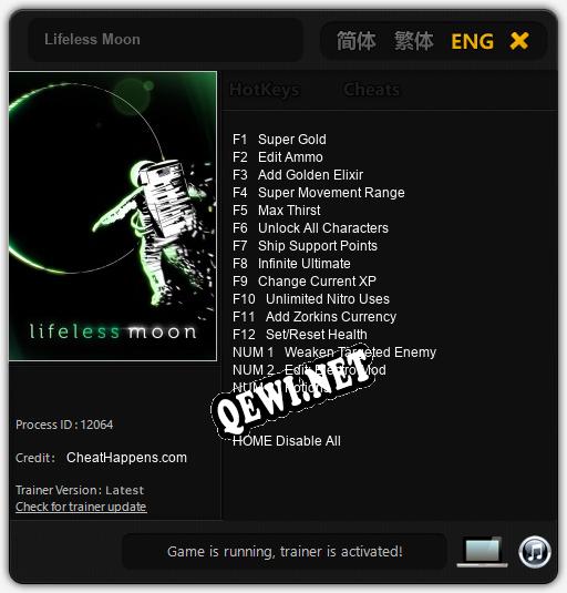 Трейнер для Lifeless Moon [v1.0.9]