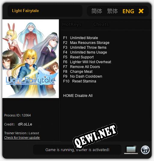 Трейнер для Light Fairytale [v1.0.4]