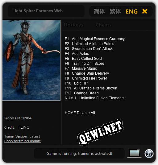 Light Spire: Fortunes Web: Трейнер +13 [v1.6]