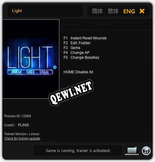 Трейнер для Light [v1.0.5]