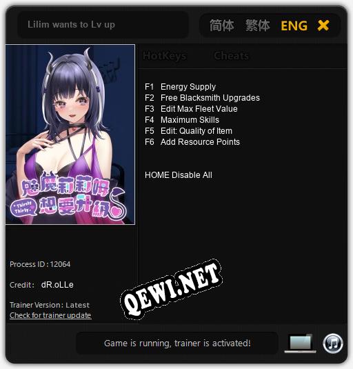 Lilim wants to Lv up: Трейнер +6 [v1.4]