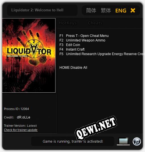 Трейнер для Liquidator 2: Welcome to Hell [v1.0.1]