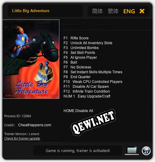 Little Big Adventure: ТРЕЙНЕР И ЧИТЫ (V1.0.22)