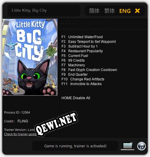 Трейнер для Little Kitty, Big City [v1.0.6]