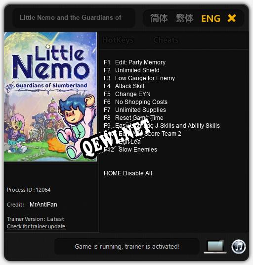 Little Nemo and the Guardians of Slumberland: Читы, Трейнер +12 [MrAntiFan]
