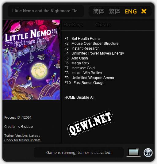 Little Nemo and the Nightmare Fiends: Читы, Трейнер +10 [dR.oLLe]