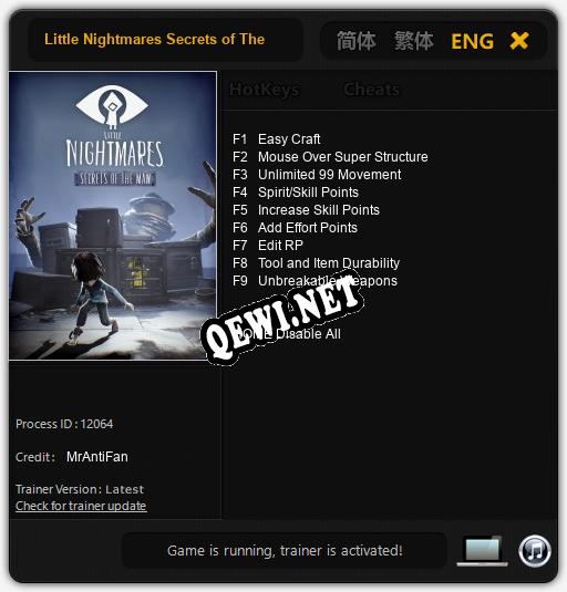 Трейнер для Little Nightmares Secrets of The Maw [v1.0.5]