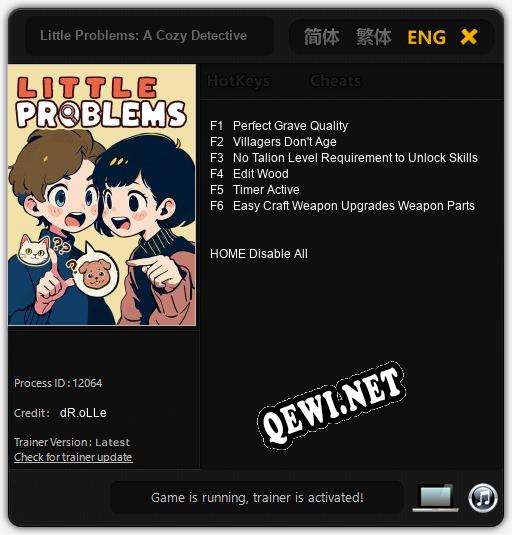 Трейнер для Little Problems: A Cozy Detective Game [v1.0.7]