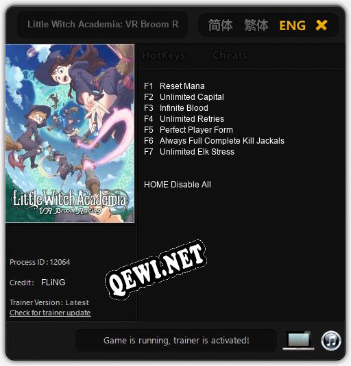 Трейнер для Little Witch Academia: VR Broom Racing [v1.0.2]