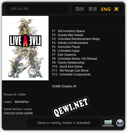 LIVE A LIVE: Читы, Трейнер +12 [MrAntiFan]