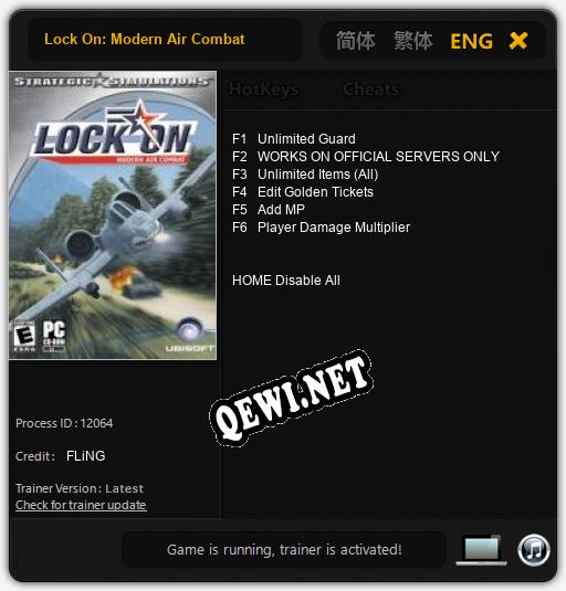 Lock On: Modern Air Combat: Трейнер +6 [v1.2]