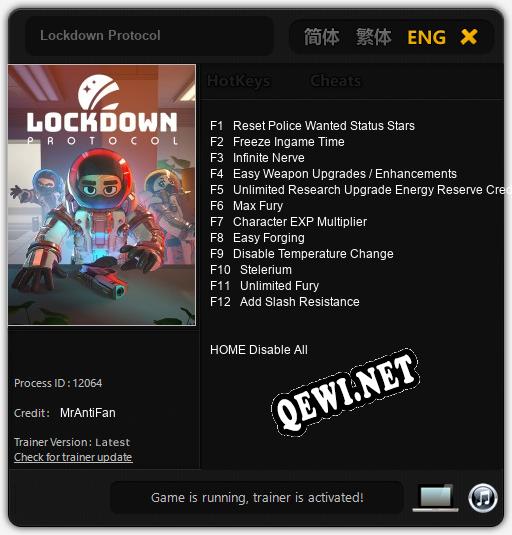 Lockdown Protocol: Читы, Трейнер +12 [MrAntiFan]