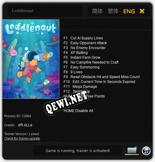 Трейнер для Loddlenaut [v1.0.6]