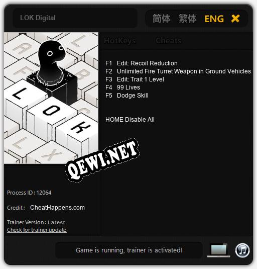 LOK Digital: Трейнер +5 [v1.9]