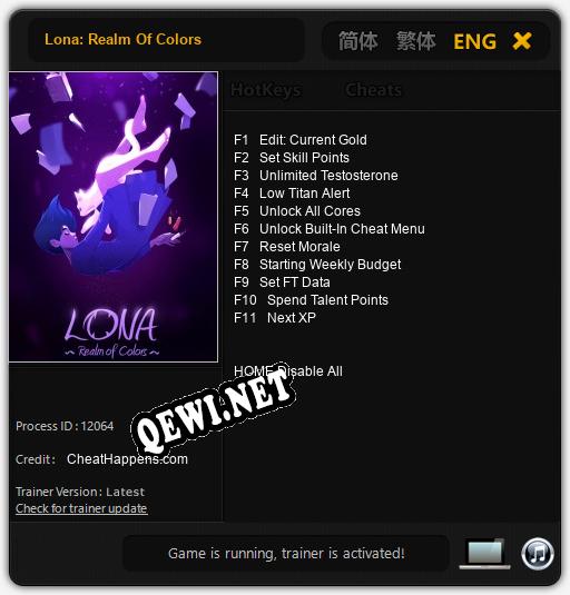 Lona: Realm Of Colors: ТРЕЙНЕР И ЧИТЫ (V1.0.99)