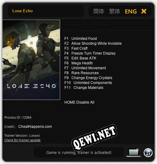 Трейнер для Lone Echo [v1.0.9]