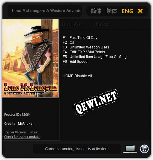 Lone McLonegan: A Western Adventure: Трейнер +6 [v1.4]