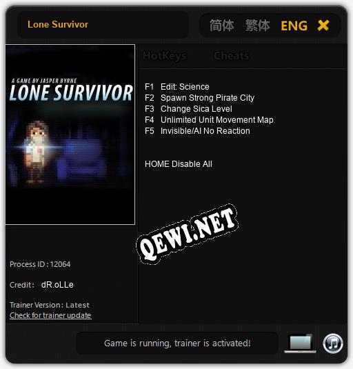 Lone Survivor: ТРЕЙНЕР И ЧИТЫ (V1.0.59)