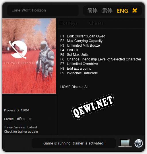 Lone Wolf: Horizon: ТРЕЙНЕР И ЧИТЫ (V1.0.39)