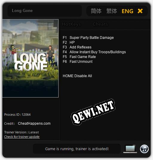 Трейнер для Long Gone [v1.0.4]